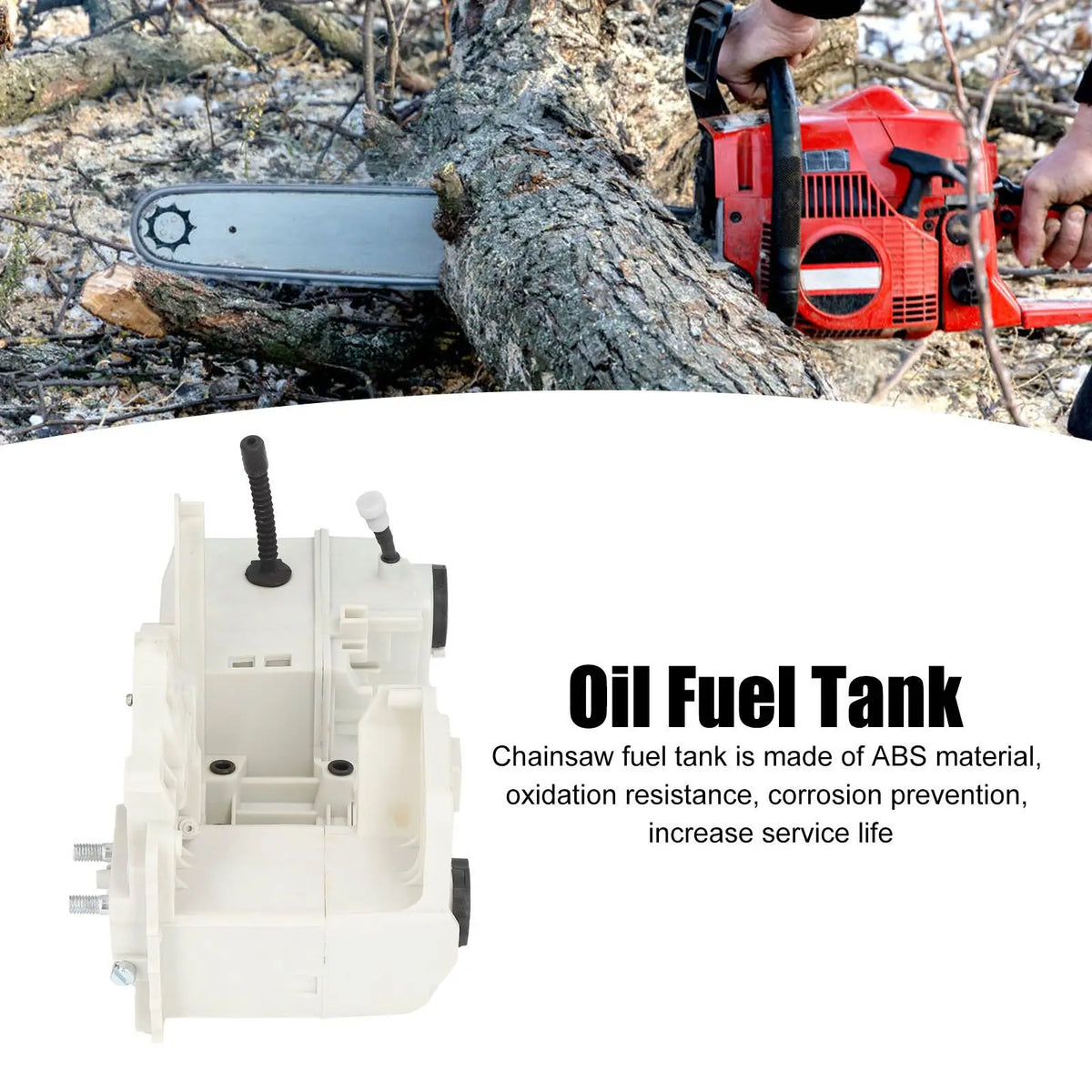 Chainsaw Oil Fuel Tank ABS Corrosion Resistance Oil Fuel Case for STIHL MS210 MS230 MS250 021 023 025
