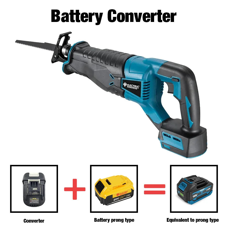 Electric Goddess 10000SPM Electric Reciprocating Electric Chainsaw Saber Saw Cordless Cutter Tool For Makita 18V Battery Pin
