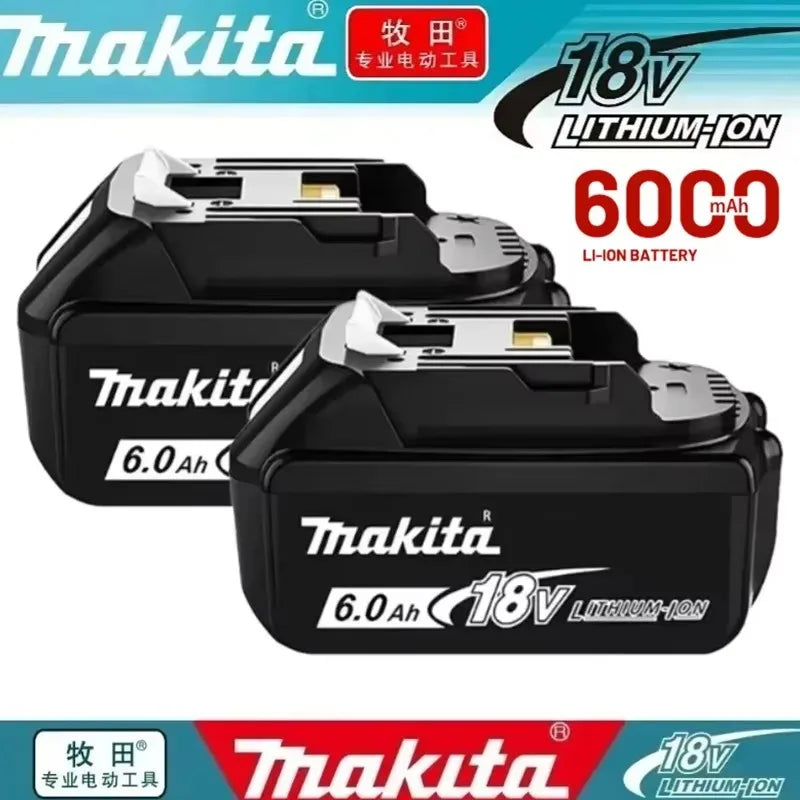 100% Original Makita 18V 6.0Ah Li-Ion Battery, Rechargeable Replacement Battery for BL1830B BL1840B BL1850B BL1860B Power Tools
