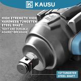 KAUSU 1/2 Inch Electric Impact Wrench Brushless Max 2500N.m Cordless Rechargable Wrench Power Tool For Makita 18V Battery