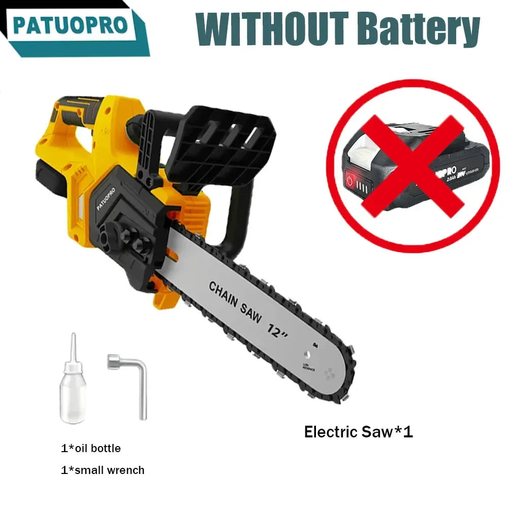 12Inch Brushless Electric Chain Saw 3800RPM Portable Chainsaw Rechargeable Cordless Graden Pruning Tools For Makita 18V Battery
