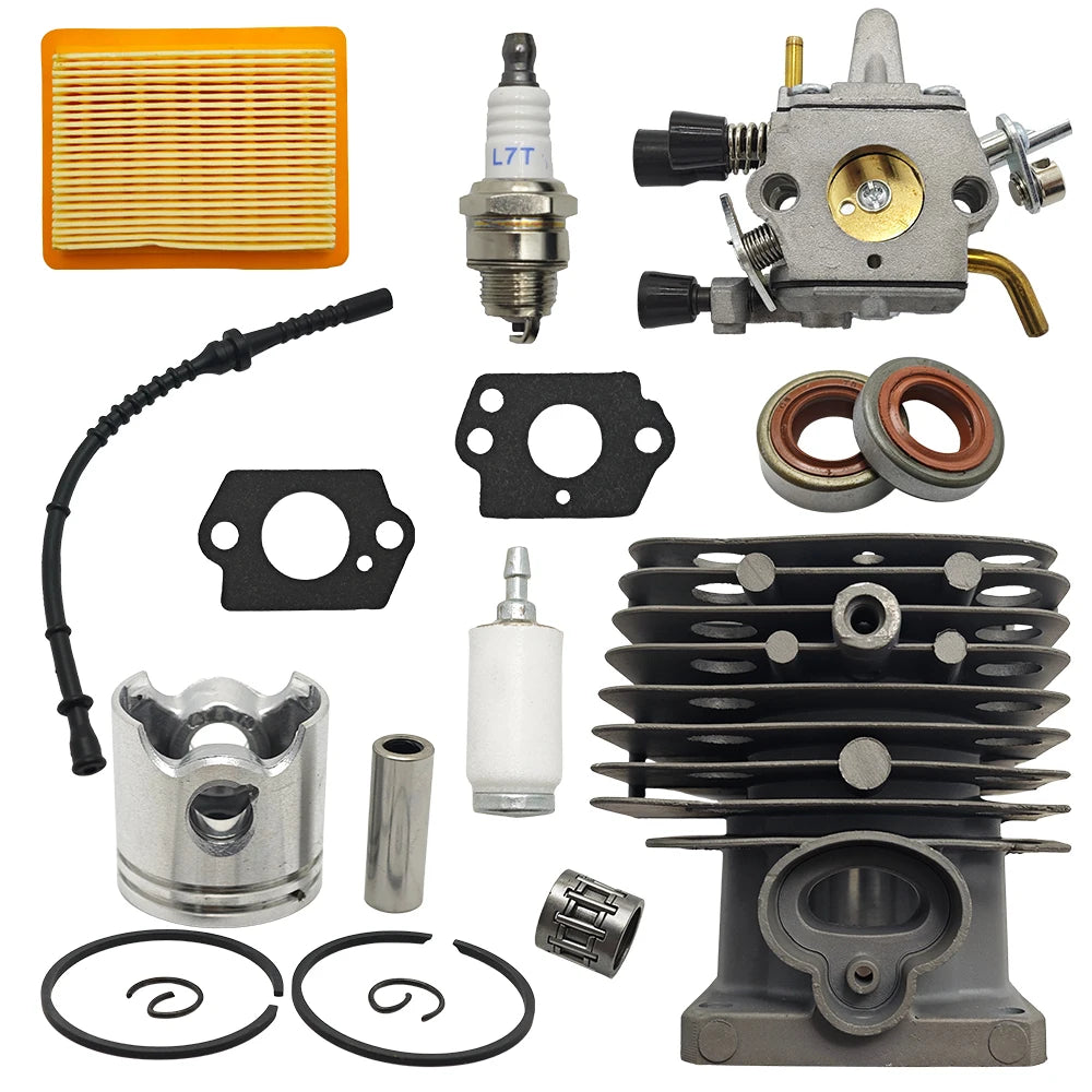 35mm Cylinder Piston Carburetor Air Filter Fuel Hose Kit For STIHL FS120 FS250 FS250R FS200 FS200R Trimmer Brushcutter Parts