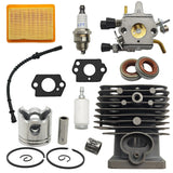 35mm Cylinder Piston Carburetor Air Filter Fuel Hose Kit For STIHL FS120 FS250 FS250R FS200 FS200R Trimmer Brushcutter Parts