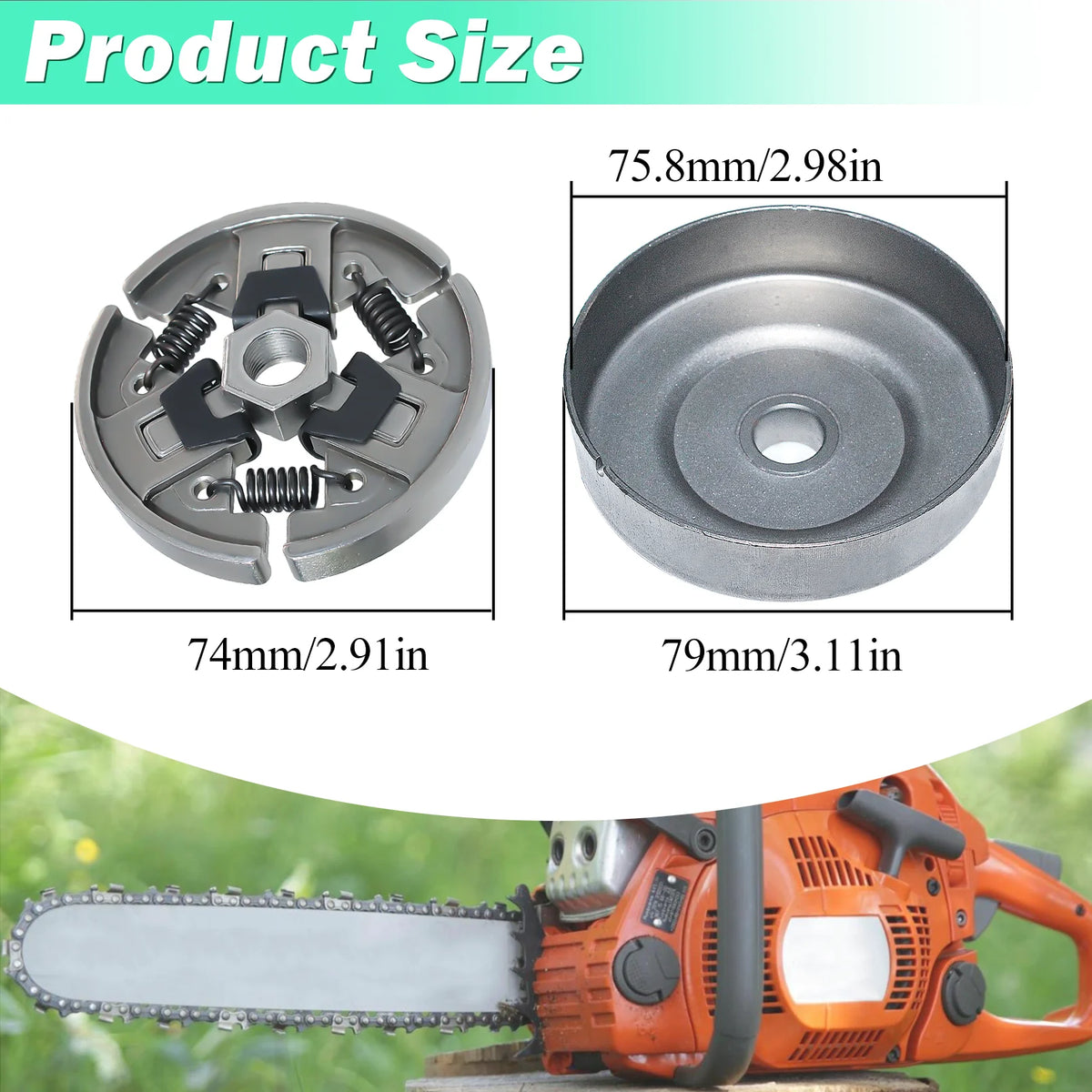 For Stihl MS290 MS390 Sprocket Clutch Drum 3/8" 7T Needle Bearing Kit 029 039 MS310 Chainsaw Replacement Parts for 11296402000