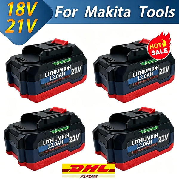 100% For Makita 21V Battery 6/9/12Ah Power Tools Li-ion Replacement LXT BL1850 BL1860 Rechargeable Battery