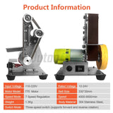 110V/220V Desktop Vertical Mini Electric Abrasive Belt Sandpaper Polishing Machine DIY Angle Grinder Sharpening Machine