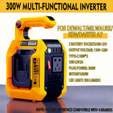 500W Power Inverter for Makita Milwaukee 18V Battery 18V to 120V/220V Pure Sine Wave Inverter with LED Light for Outdoor Camping