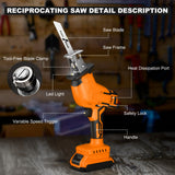 Cordless Reciprocating Saw For DEWALT DCB200 18V Battery Portable Electric Saw Wood Metal PVC Pipe Cutting Bandsaw Power Tool