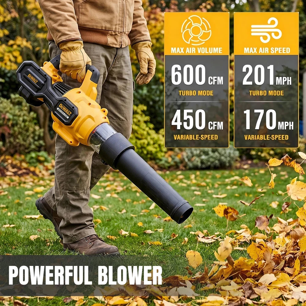 Durable DEWALT DCMBL612 60V Brushless Leaf Blower Lock‑Switch Stepless Speed Yard Lawn Patio Heavy‑Duty Cleaning Power tools