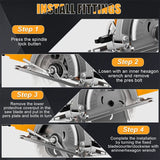 Electric Goddess 5in Brushless Electric Circular Saw ﻿1000W Handheld Woodwork Saw Power Tool ﻿﻿For Dewalt 20V Battery Pin