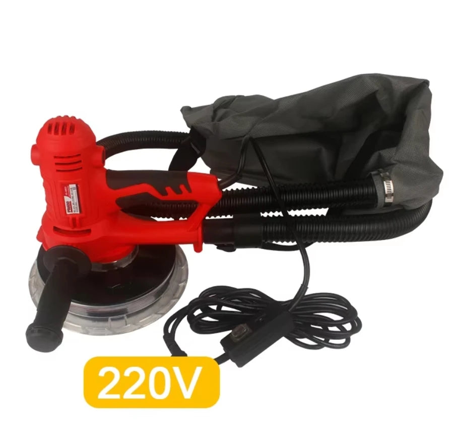 Drywall Sander 110V/220V Portable Electric Wall Putty Grinding Polishing Machine with LED Light Dust Clooect Bag Sandpaper 850W