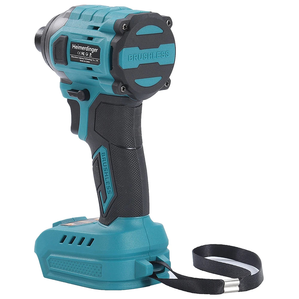 Heimerdinger Brushless Cordless Impact Driver ,1/4-Inch 6.35mm Hex Impact Driver,High Torque 220N.m Variable Speed, No battery