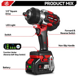 ONEVAN 8000RPM 2800N.M Brushless Electric Impact Wrench Cordless Car Repair Screwdriver Drill Power Tool For Makita Battery Pin