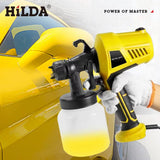 HILDA Corded Electric Paint Sprayer Single Handheld Spray Gun Adjustable Flow Control Nozzle Portable Home Use Painting Tool