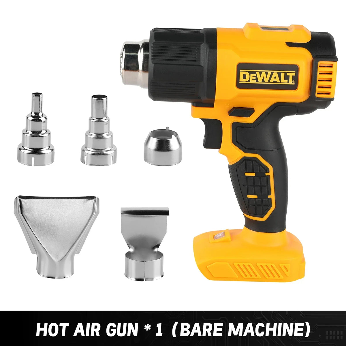 DeWALT DCE530 Portable 20V Cordless Heat Gun, 50℃ to 550℃ Digital Setting, 5 Nozzles, Hot Air Tool for DIY and Repair Projects
