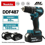 Makita 18V LXT Brushless Drill Driver DDF487 60N Torque 0-500/0-1700 RPM 0.3-10mm Chuck For Wood Furniture Assembly Projects