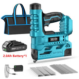 SEESII 18 Gauge Cordless Brad Nail Gun 1000 Brad Nails Cordless Stapler Framing Nailer Furniture Power Tool With 2pcs Battery
