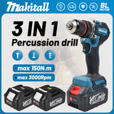 DDF487 Screwdriver Cordless Percussion Drill Electric Variable Speed Brushless Impact Power Tools Drill for makita18Vbattery pin