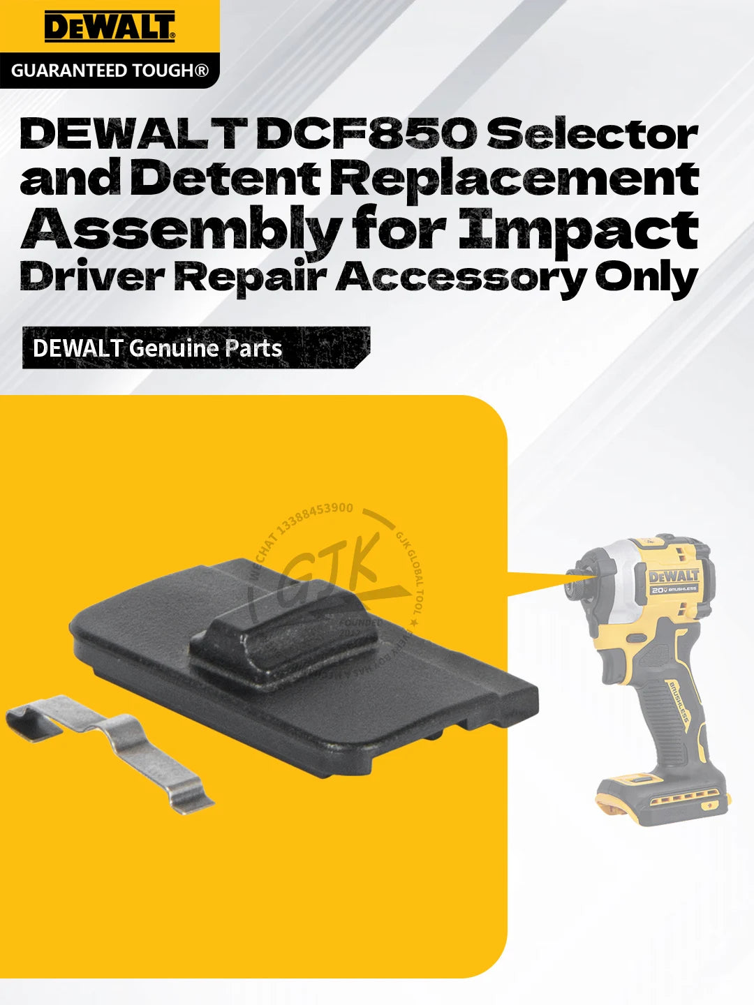 DEWALT DCF850 Selector and Detent Replacement Assembly for Impact Driver Repair Accessory Only