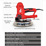 Drywall Sander 110V/220V Portable Electric Wall Putty Grinding Polishing Machine with LED Light Dust Clooect Bag Sandpaper 850W