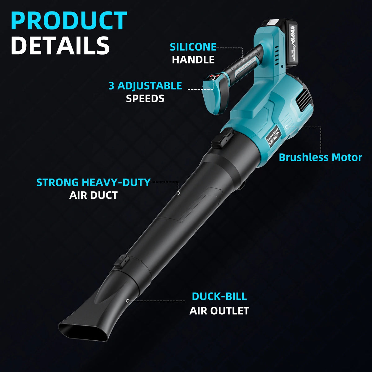 Brushless Electric Air Blower For Makita 18V Battery Rechargeable Cannon Blower Super Strong For Leaf Dust Snow Clean Power Tool