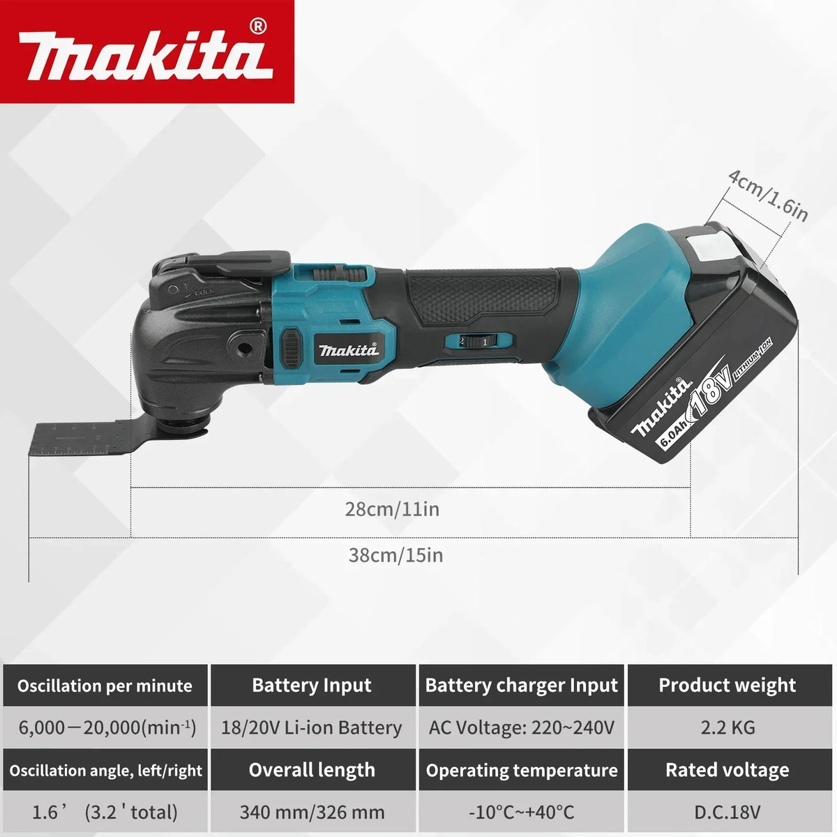 Makita DTM51 Oscillating Multi-Tool Variable Speed Control 6 Levels For Wood Metal Plastic Cutting and Trimming tools