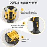 Brushless DCD921 Cordless Wrench 1/2 in Cordless Impact Wrench Variable Speed Charging Wrench DCF921 for DEWALT Battery
