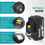 NEW Original Makita 18v 6Ah for Makita 18V Battery BL1830B BL1850B BL1850 BL1840 BL1860 BL1815 Replacement Lithium Battery