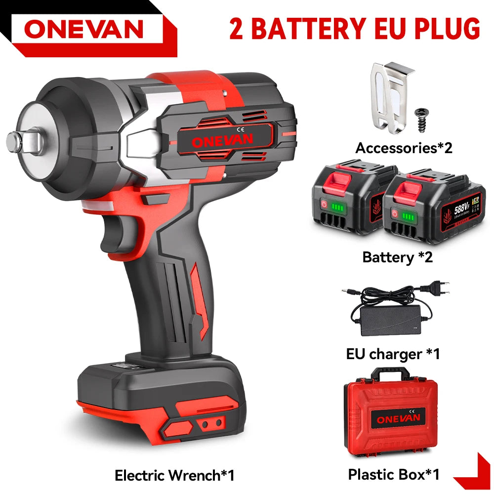 ONEVAN 8000RPM 2800N.M Brushless Electric Impact Wrench Cordless Car Repair Screwdriver Drill Power Tool For Makita Battery Pin