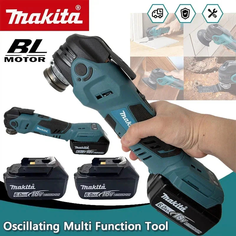 Makita Brushless Oscillating Multi Function Tool Electric Saw With Trimmer/Shovel/Cutting Woodworking Tool 18V Battery