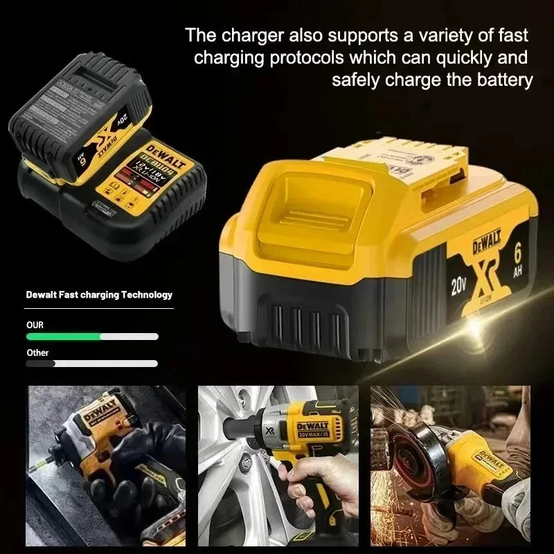 100% Genuine Dewalt 20V Battery, 20V 2Ah 5Ah 6Ah Battery DCB206 DCB209 DCB205 DCB184 For Dewalt Power tool Replacement Battery