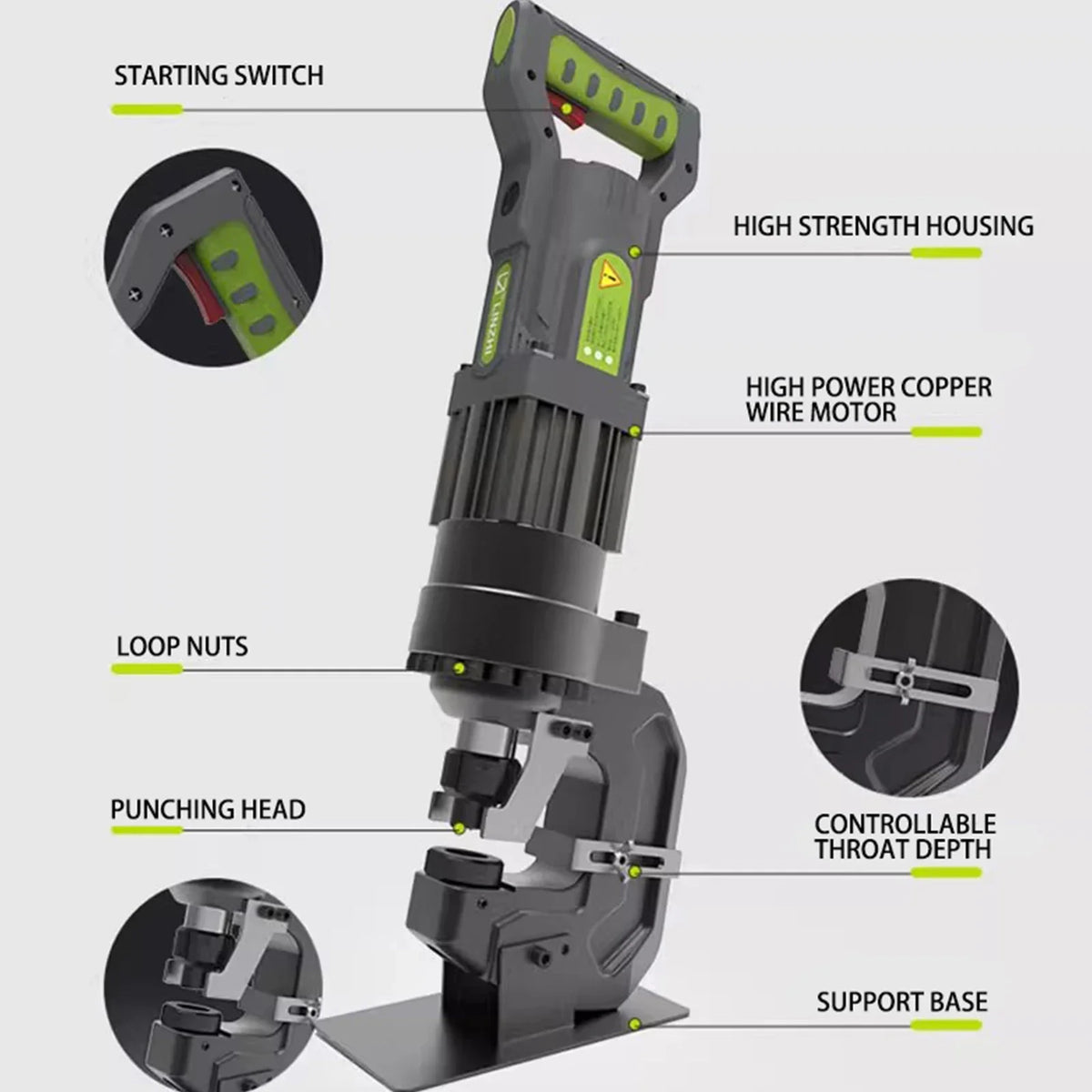 Electric Hydraulic Punching Machine Pure Copper Motor Angle Iron Steel Punching Heavy Duty Hole Punch Tool for Steel Portable