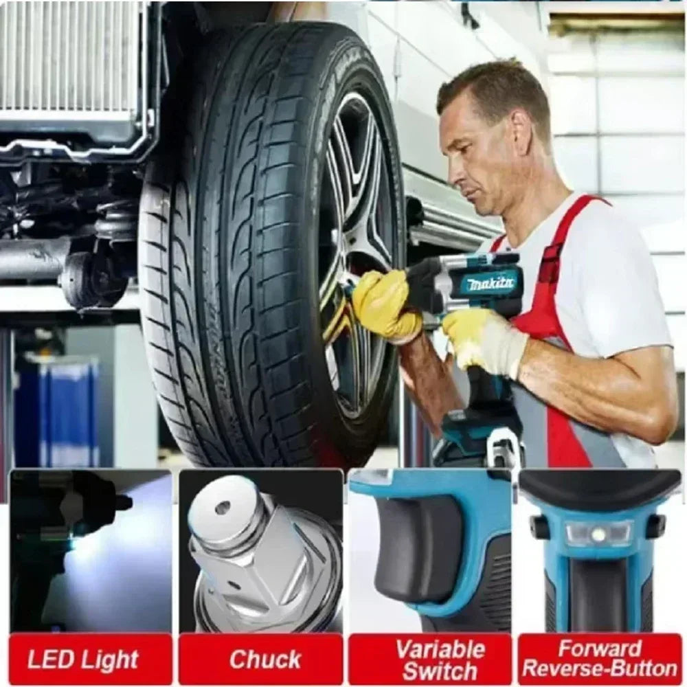 Makita DTW700 18V LXT Brushless Cordless Impact Wrench Electric Tool for Auto Repair Heavy Equipment Assembly