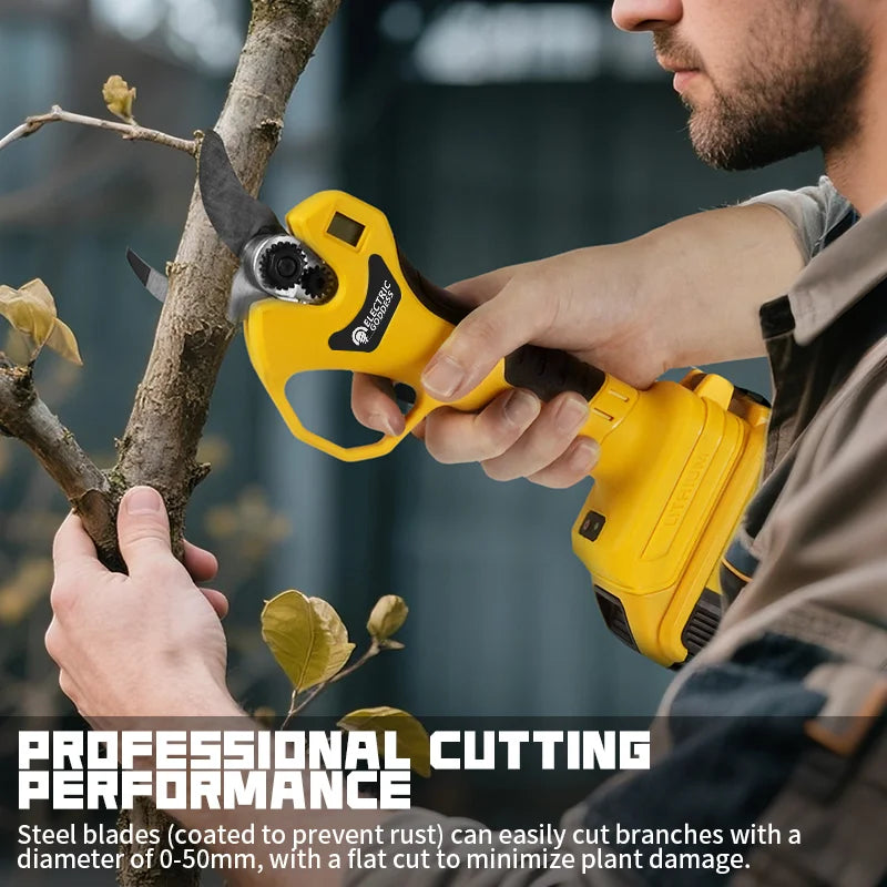 Electric Goddess Brushless 50mm Electric Pruning Shear Cordless Fruit Tree Bonsai Electric Scissors For Dewalt 20V Battery Pin
