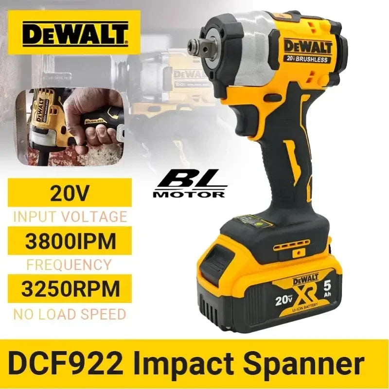 DEWALT DCF922 20V Compact Impact Wrench Brushless Motor Variable Speed Electric Wrench Professional Tool For Truck Repair