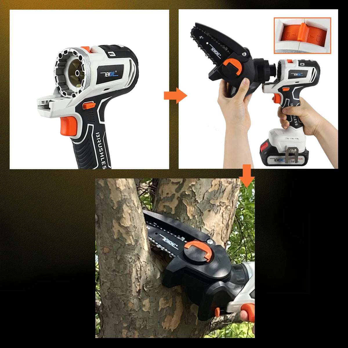 18V Brushless 2/5/10/12-in-1 Multi tool Chainsaw Drill reciprocating/circular saw oscillating tool combo