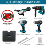 Gisam Brushless Power Tools Sets Electric Impact Wrench Electirc Drill Angle Grinder Electric Hammer For Makita 18v Battery Pins