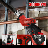 M-WALK Cordless Reciprocating Saw 18V Adjustable Speed Electric Saw Wood Metal Pipe Cutting Tools For Milwaukee 18V Battery Pins