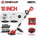 ONEVAN 36000RPM Brushless Electric Lawn Mower Cordless Grass Trimmer Foldable Adjustable Garden Cutter For Makita Battery Pin