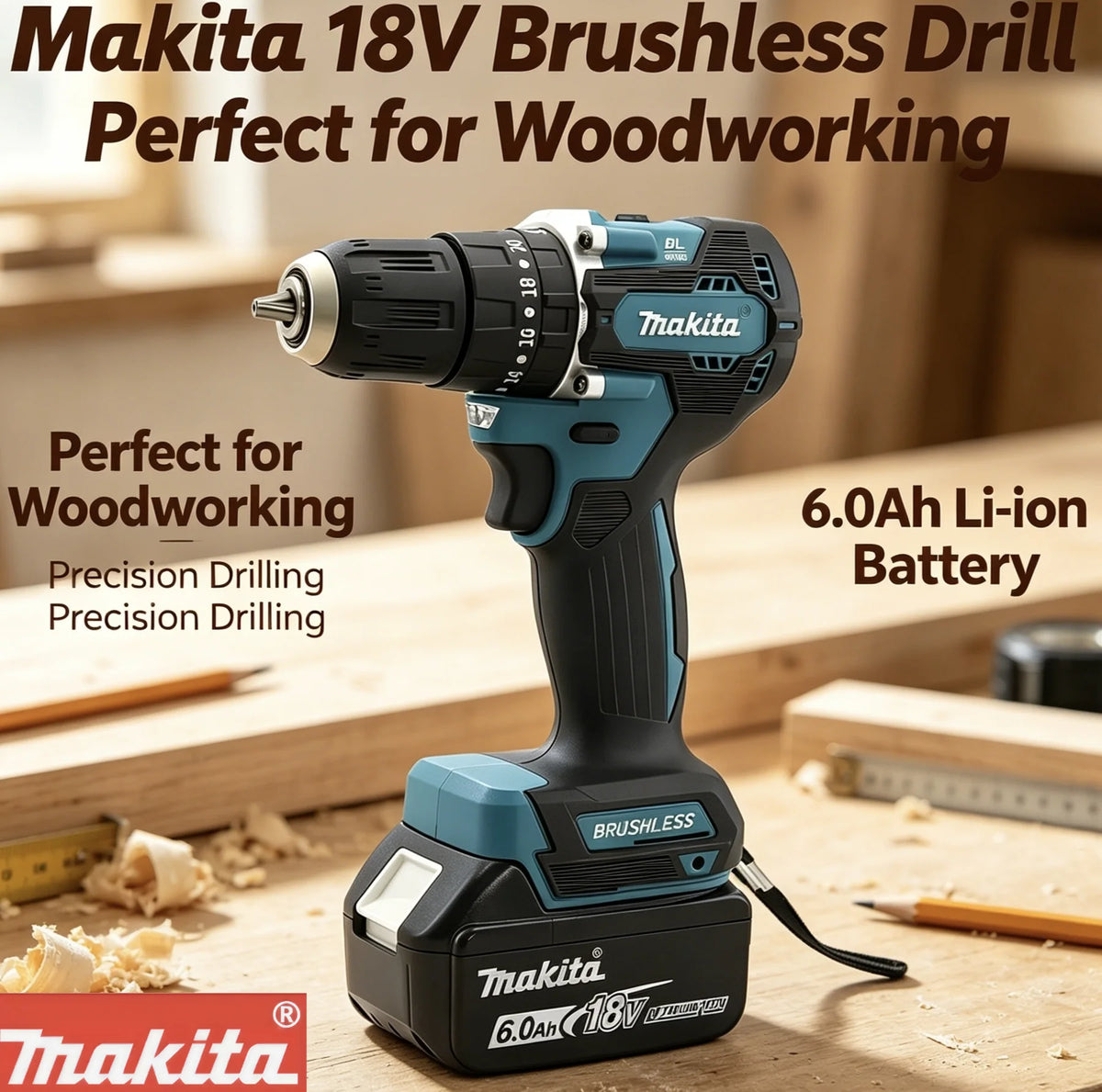 100% Original Makita Battery DDF487 18V LXT Brushless Cordless Driver Drill Rechargeable Electric Screwdriver Power Tool