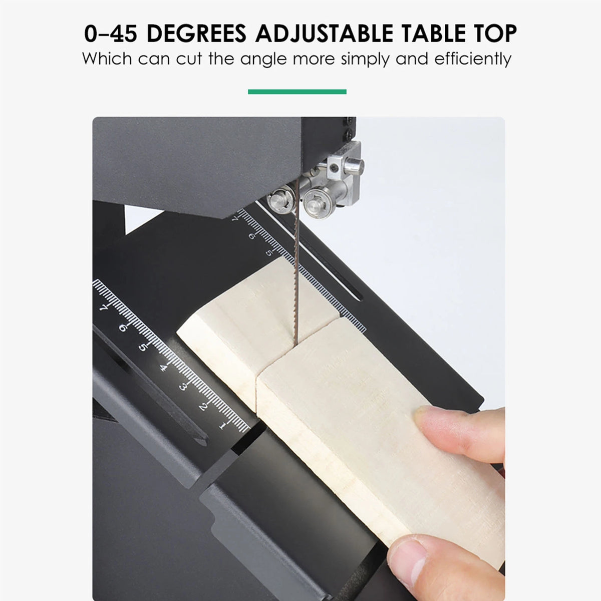 Band Saw Machine Mini Multifunctional Electric Table Saw Benchtop Angle Cutting Machine Woodworking Tools 1750RPM