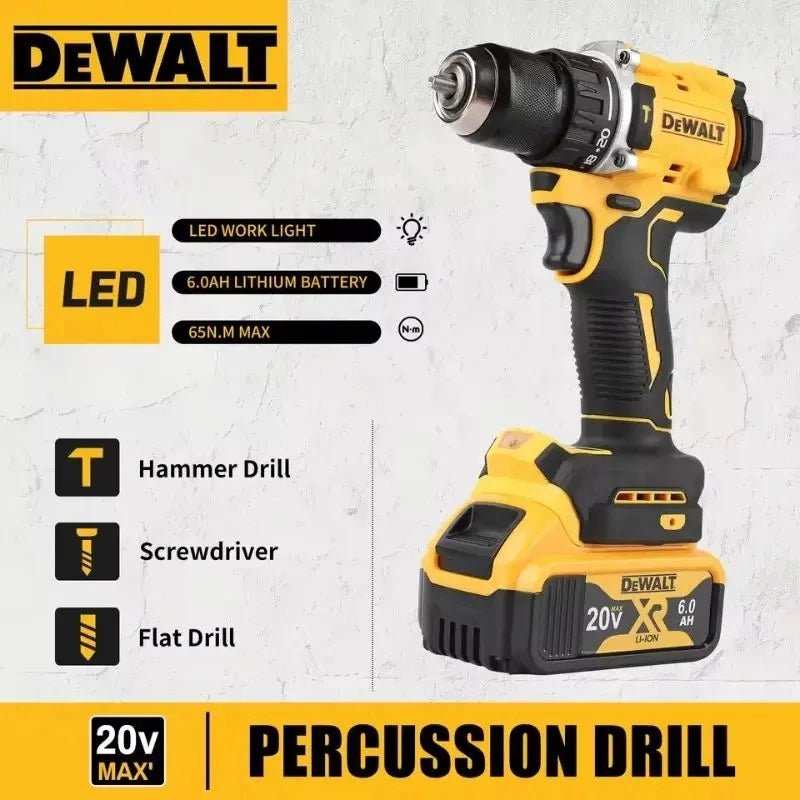 DEWALT DCD805 20V Power Tools, Brushless Impact Drill Cordless Electric Screwdriver, Optional 2Ah 6Ah Lithium