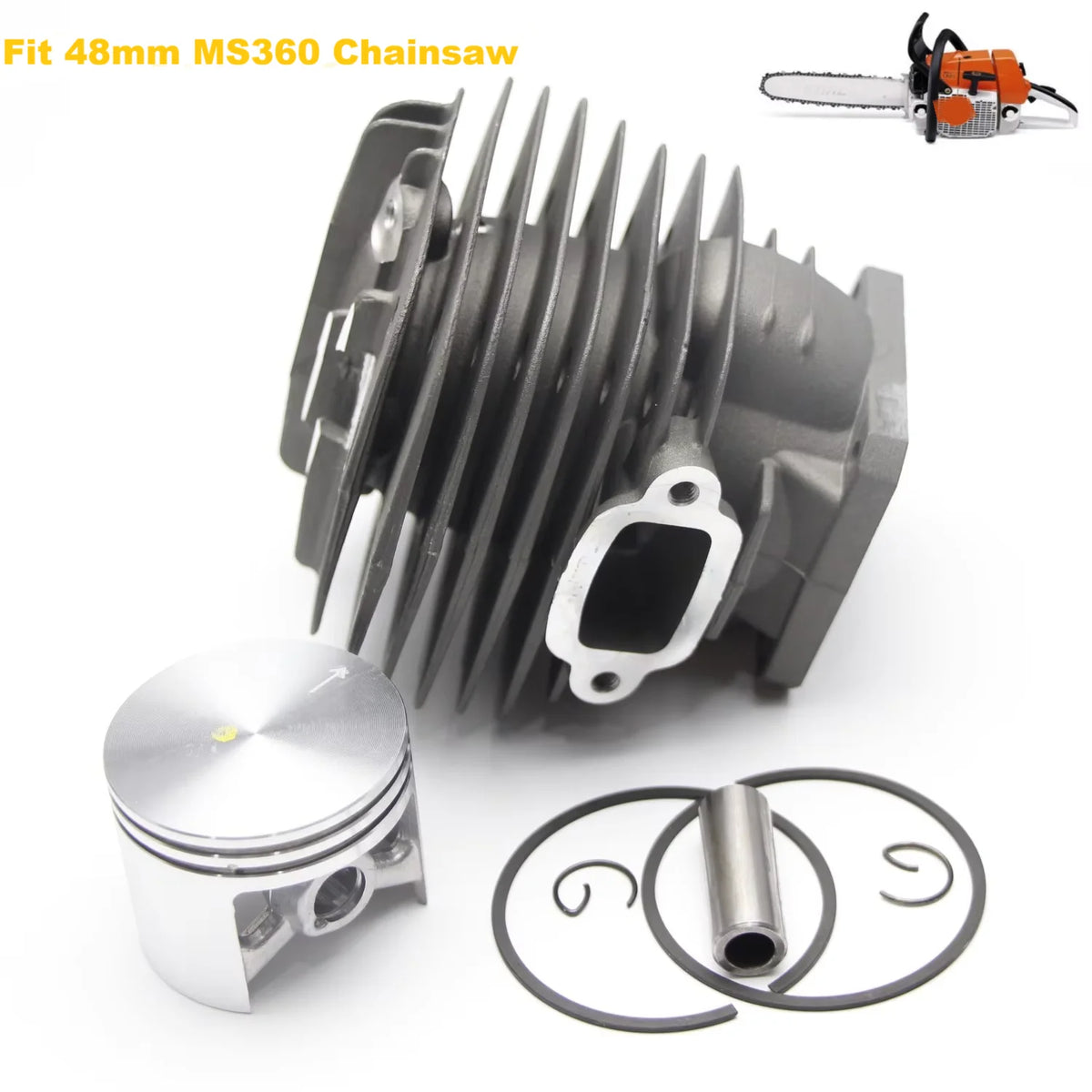 48mm Cylinder Piston Pin Ring Kit Fit For Stihl MS 034 036 034AV 034 SUPER MS360 Chainsaw Spare Parts Engine Motor 11250201206