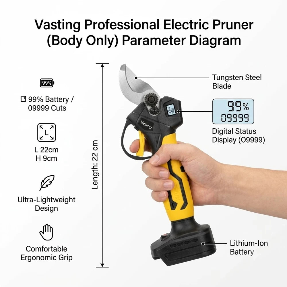 Cordless Brushless Electric Pruning Shears LED Display for Makita 18V Battery Pin Professional Electric Garden Scissors