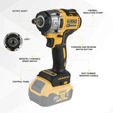 "2026 New!" DEWALT DCF880 20V Battery Brushless Impact Wrench Detachable Tire High Torque High Speed Powerful Disassembly Tool