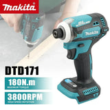 Makita DTD171 18V Brushless Cordless Impact Driver 180Nm For Woodworking Construction Daily Bolting Repair Work