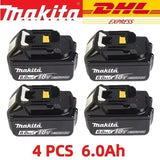 100% Original Makita 18V 6.0Ah Li-Ion Battery, Rechargeable Replacement Battery for BL1830B BL1840B BL1850B BL1860B Power Tools