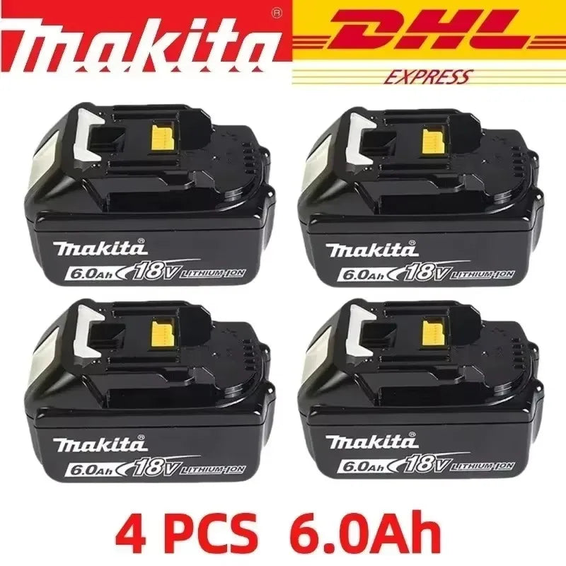 100% Original Makita 18V 6.0Ah Li-Ion Battery, Rechargeable Replacement Battery for BL1830B BL1840B BL1850B BL1860B Power Tools