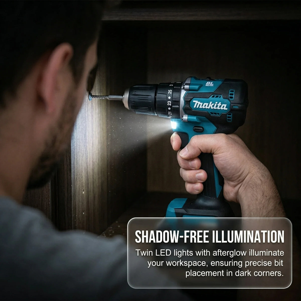 Makita DDF487 Cordless Brushless 18V Drill Driver 0-1700 RPM For Fixing Loose Chair Legs In Dining Room Furniture Repair