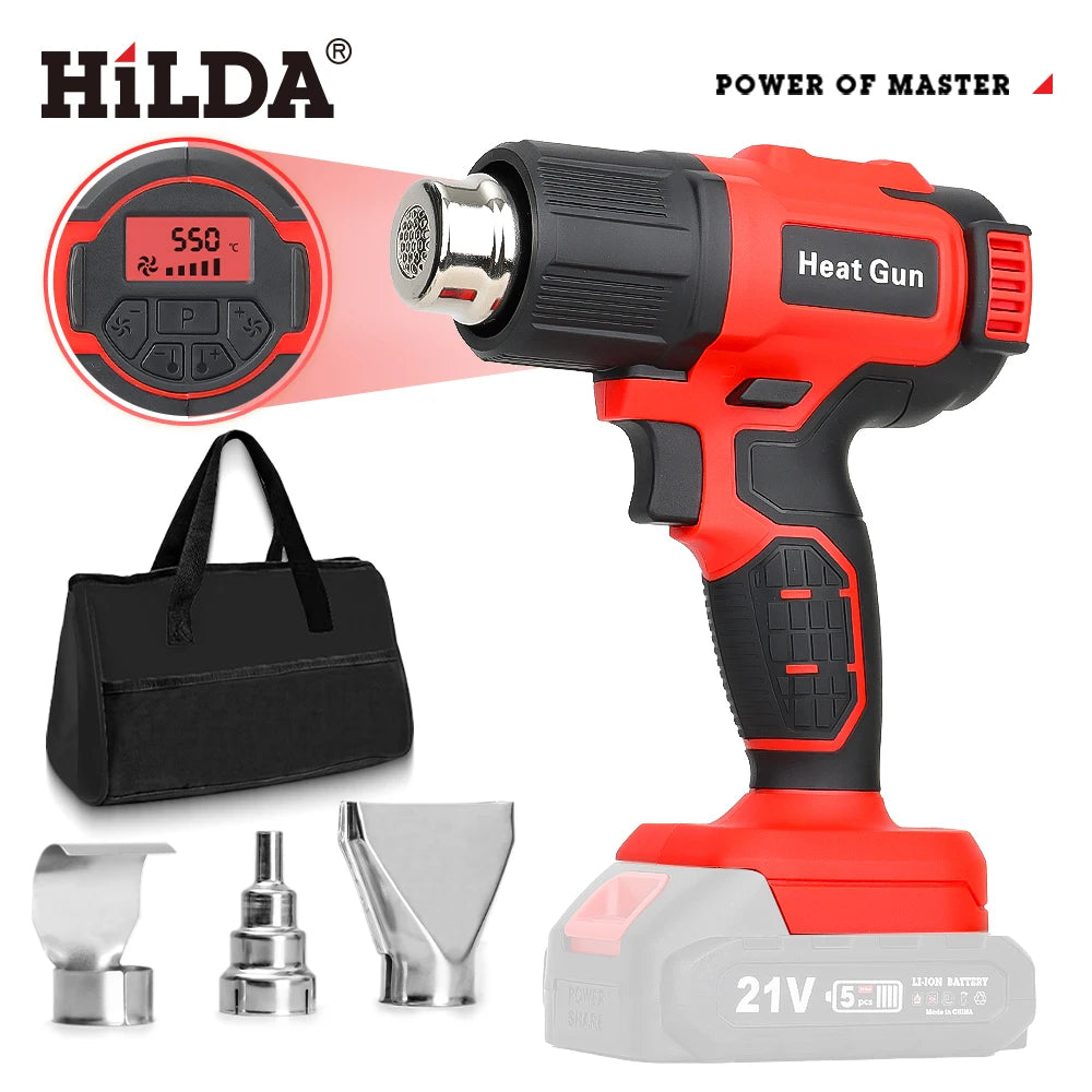 HILDA Heat Gun Cordless Hot Air Gun Handheld Electric DIY Heat Gun Temperatures Adjustable For Makita 18V Battery (No Battery)